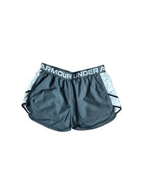 Under Armour Play Up Shorts Grey White Womens Medium Running Training Gym